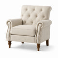 Gepolsterter Chesterfield-Sessel in Beige, 92 × 90 × 100 cm