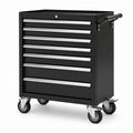 Mobiler Werkzeugwagen aus Stahl, Schwarz/Silber, 69 × 33 × 78 cm, mit 7 abschließbaren Schubladen