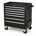 Mobiler abschließbarer Werkzeugwagen mit 7 Schubladen, 77 × 47 × 97 cm, Schwarz/Silber
